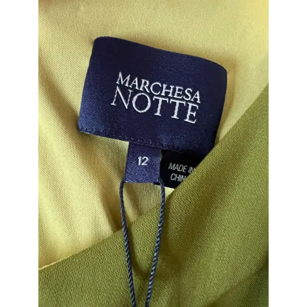 Marchesa EMBROIDERED DRAPED KAFTAN Size 12 NWT Olive - Picture 8 of 12